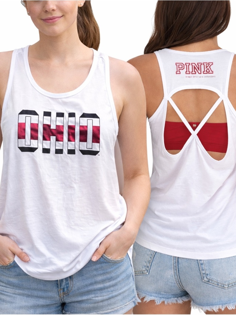Pink Tank Top Ohio Graphic Sz med
